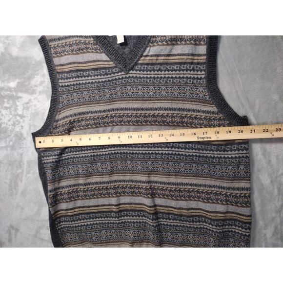 Mens Sweater Vest Joseph Abboud JOE Multi Color 100% Cotton Size L - Picture 4 of 8